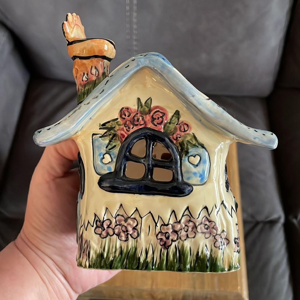 🌎Blue Sky Clayworks Tea Light House Heather Goldminc Little Bit of Heaven 2001 - Picture 6 of 16